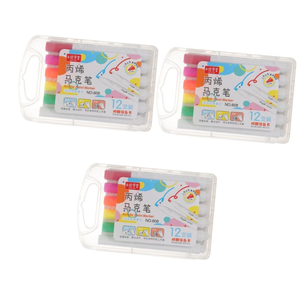 TOYANDONA 36pièces Feutres Acryliques Pour Peinture Toile Marqueurs Polyvalents Pour Art Et Bricolage