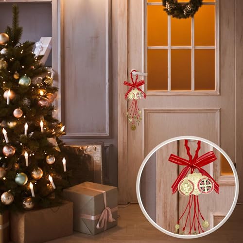 Escapularios Catolicos,2PCS Golden Saint Benedict Medal Protection Blessing Charm, St Benedict Crucifix, Catholic San Benito Medalla Pendant Handmade Jewelry Gift Car Hanging Home Decor (Red)4