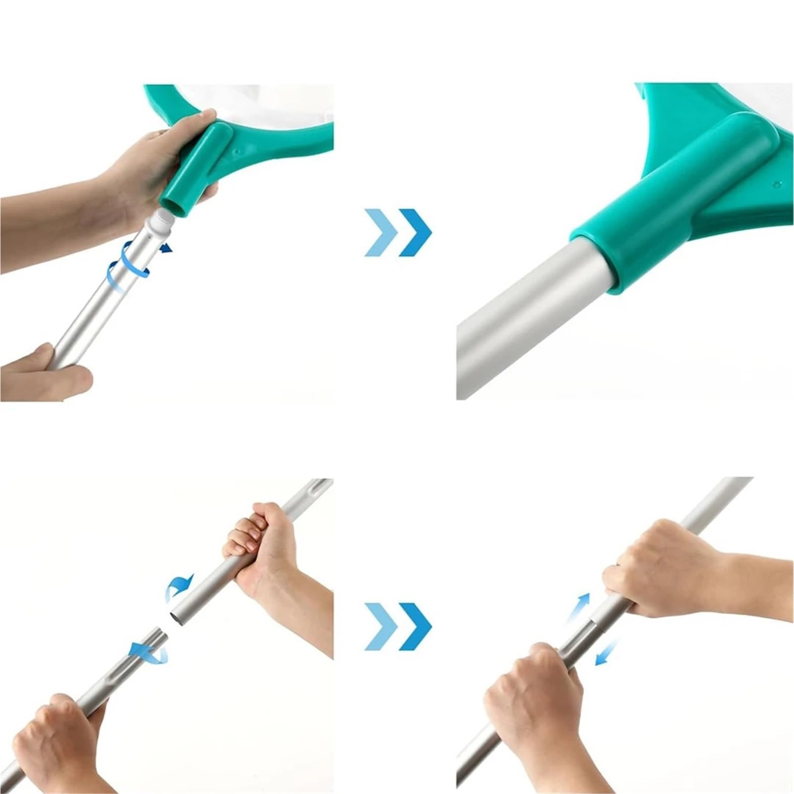 Épuisette de Bassin, écumoire de Piscine d'été avec Manche rétractable, élimination des Feuilles, Outils de Nettoyage Professionnels for Bassin de Jardin pour Nettoyer la Piscine