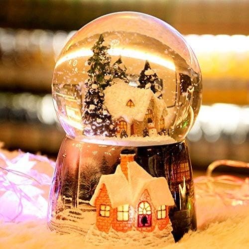 Christmas snowflake crystal ball igloo music box music box rotary luminous creative birthday gift to send girls to children