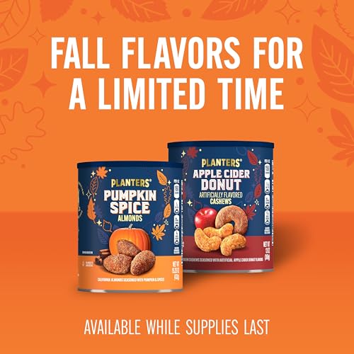 PLANTERS Fall Edition Pumpkin Spice Almonds, Pumpkin Spice Snacks, Cooking & Baking Nuts & Seeds, Flavored Almonds, Seasonal Nuts, Fall Party Snacks, Plant-Based Protein, 15.25 oz Canister image 9