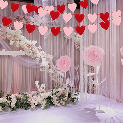 Image of FestikoValentines Day Decoration-Valentine's Day Decor Heart Banner Pink&Red Pack of 40 NO Valentine's Day Heart Garland for Valentines Day Anniversary Wedding Party Supplies