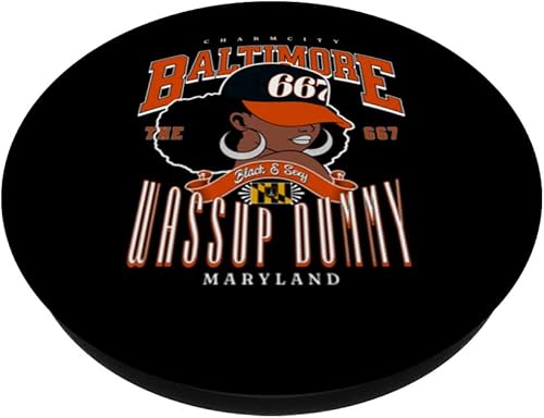 Miniatura 2 de 667 Código de área Baltimore Maryland Flag Blaq Girl Bmore Pride PopSockets estándar PopGrip