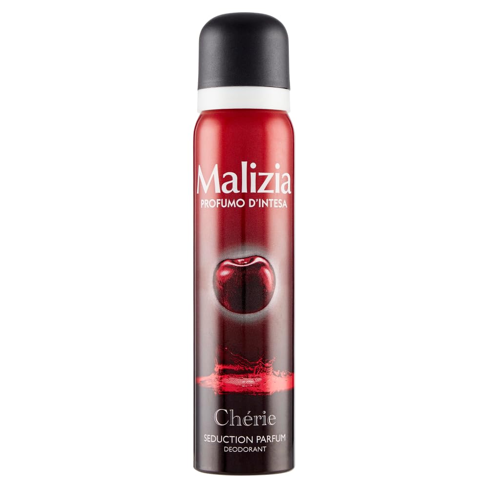 12x MALIZIA Deodorante Donna Chérie Seduction Parfum,Deodorant Deo Spray für Damen 100ml + Beni Culinari Kostenloser Schlüsselanhänger