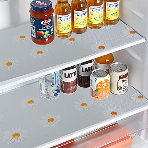 Jacriah Daisy Shelf Liner For Kitchen Cabinets Non-Adhesive Drawer Liner Non-Slip Refrigerator Liner Waterproof Fridge Pad Cupboard Mat Easy Placemats, Ideal For Wire Pantry Bathroom, 11.8"X59" #TOP3