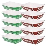 HAPINARY 50 Piezas Cajas Desechables para Alimentos Calientes Forma de Bote Bandejas de Papel sin Plegar para Hot Dogs Alitas y Barbacoa Platos Versátiles para Sashimi Tacos y Papas Fritas