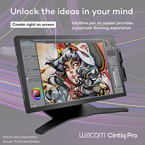 Image of Wacom Cintiq Pro 27 Creative Pen Display (4K Graphic Drawing Monitor with 8192 Pen Pressure and 99% Adobe RGB (DTH271K0A), Black