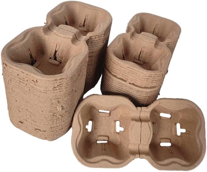 Disposable 2 Cup Drink Carrier Trays, Biodegradable Pulp Fiber Coffee Carry Tray, Compostable No Spill Drink Cup Holder for Hot Cold Beverages, Car, Food Delivery, Restaurants and Cafes Shop (50 Pack) - Image 5