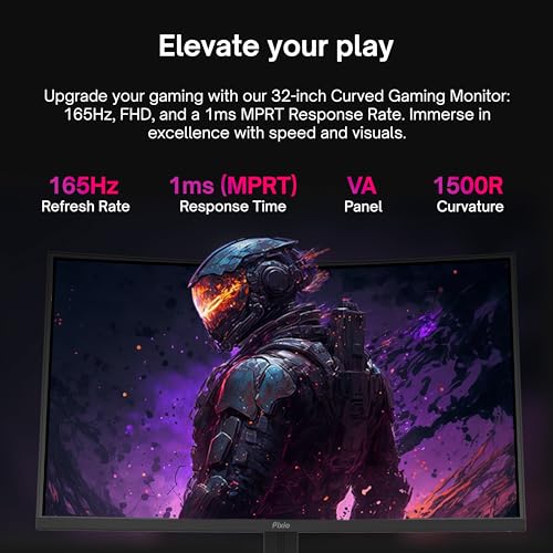 Image of Pixio PXC325 32 inch 165Hz Refresh Rate FHD 1080p Resolution 1500R Curved VA Panel 1ms MPRT Response Time Adaptive Sync HDR Tilting Stand Gaming Monitor