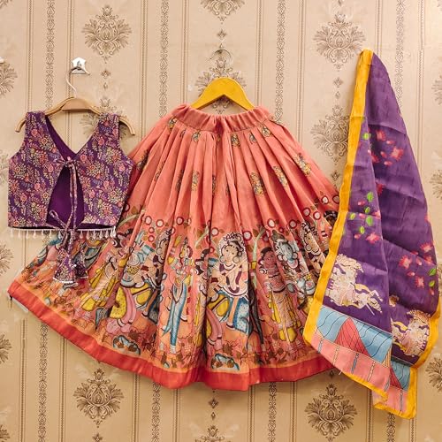 Image of Girls Simar Soft Silk New Traditional Printed Readymade Lehenga Choli -Ethnic Wear Wedding Outfits (Suitable For Girls 2 To 8 Year)