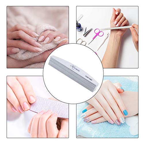 MAYCREATE® 10Pcs Nail Filer and Buffer Polish Pro Manicure Nail Art Tools Kit Professional Arch Shape Nail Filers Nail Shaper-Grey - Image 4