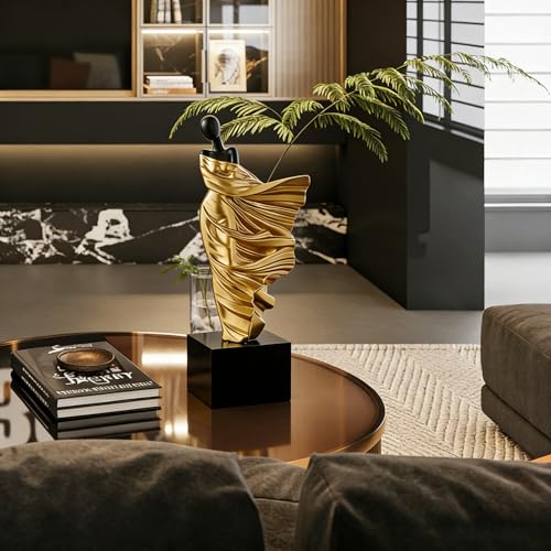 Escultura Moderna Bailarina Dorada para Decoración miniatura 4