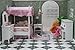 iLAND Dollhouse Furniture Bedroom Set Doll House Mini Bed for Dolls Wooden Miniature Furniture with 1 12 Scale Accessories Pink Dollhouse Accessories Decor