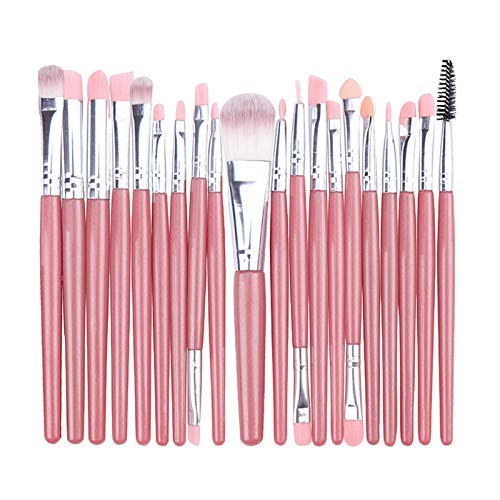 Makeup Brush Set Professional Makeup 20Pcs Tools Premium Synthetic Foundation Powder Blush Shadow Brushes Concealers Eye Cosmetics Make Up Brushes Kit Beginner Full set for men and women (Pink+silver)