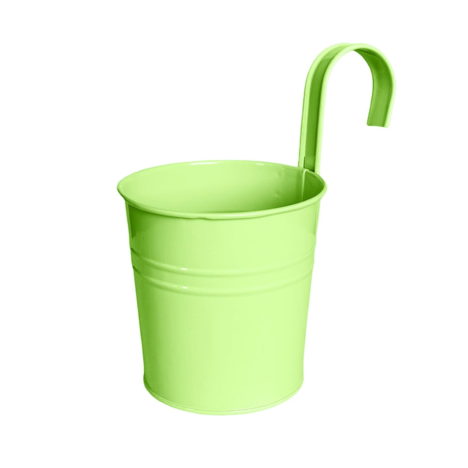 Hanging Metal Planter Flowerpot with Detachable Hook Drain Hole Railing Plant Pot for Balcony Garden Fence
