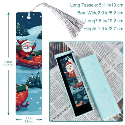 Marque-page Noël traîneau x6 pour vos lectures de fêtes et romans d'hiver
