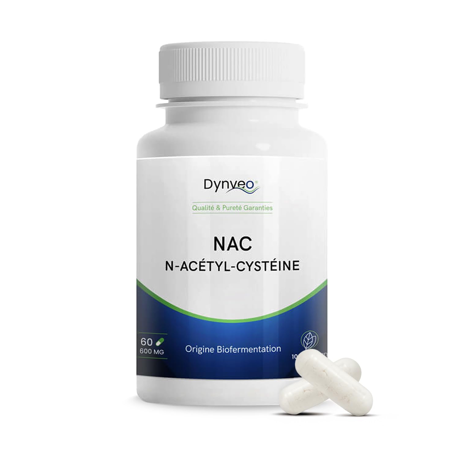 NAC N-Acetylcysteine Pure - 600 mg / 60 Capsules - Natural Bio-Fermentation  - Amino Acid precursor of glutathione - Detoxification - No Additives