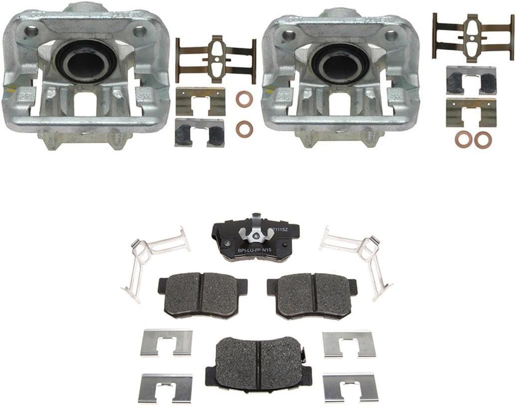 (4X) Rear Automotive Replacement Brake Calipers with Pads for Accord 2011 2010 for CR-V 2011 2010 2009 2008 2007