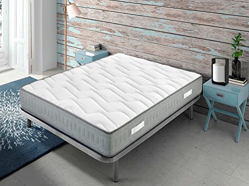 Line Aznar Colchón de Muelles Ensacados Viscoelástico, Firmeza Alta, Transpirable, Altura 22 cm, 90x190 cm