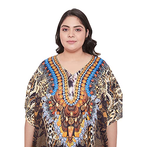 Image of Oussum Women Kaftan Plus Size Polyester Summer Lightweight Caftan Swimsuit Cover Ups Maxi African Mumu Lounge House Dress