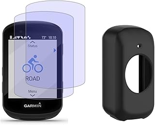 Screen Protector for Garmin Edge 830 Gps (2+1pack) and Silicone Case Cover,Tempered Glass Film Anti-Scratch High Definition Full Coverage