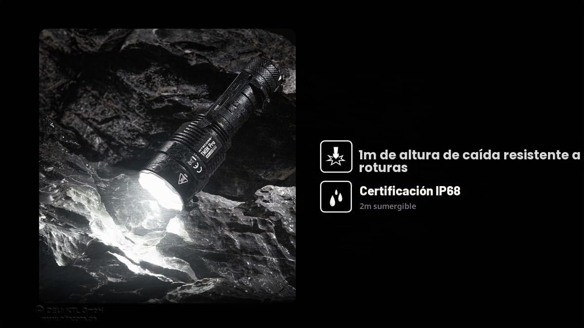 Nitecore TM9K PRO - Linterna de bolsillo (9900 lúmenes, EDC, batería de iones de litio, 5000 mAh, USB C, color negro