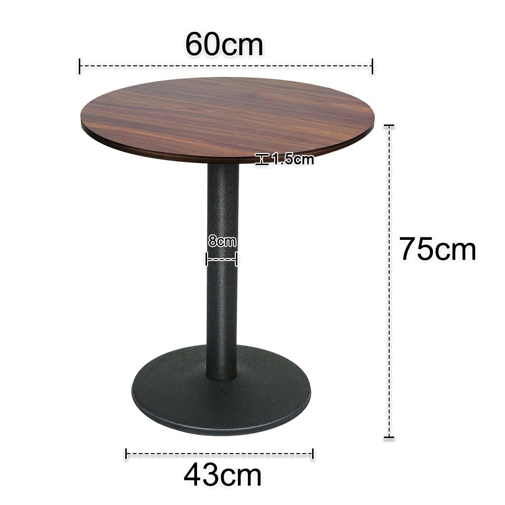 LANTUS Table de Bar Ronde, Table à Manger, carrée, Style Industriel, Planche de Bois + Pieds en Fer, Charge maximale 125KG, 60 * 60 * 72cm (B)