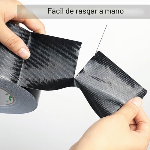 Miniatura 4 de Bomei Pack Cinta Adhesiva Americana 75mm X 50 M, Negro Cinta Impermeable De Tela De Para Reparaciones, Bricolaje, Manualidades, Uso En Interiores Y Exteriores