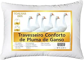 Kit 1 Travesseiro Conforto de Pluma de Ganso 50x70cm - Branco