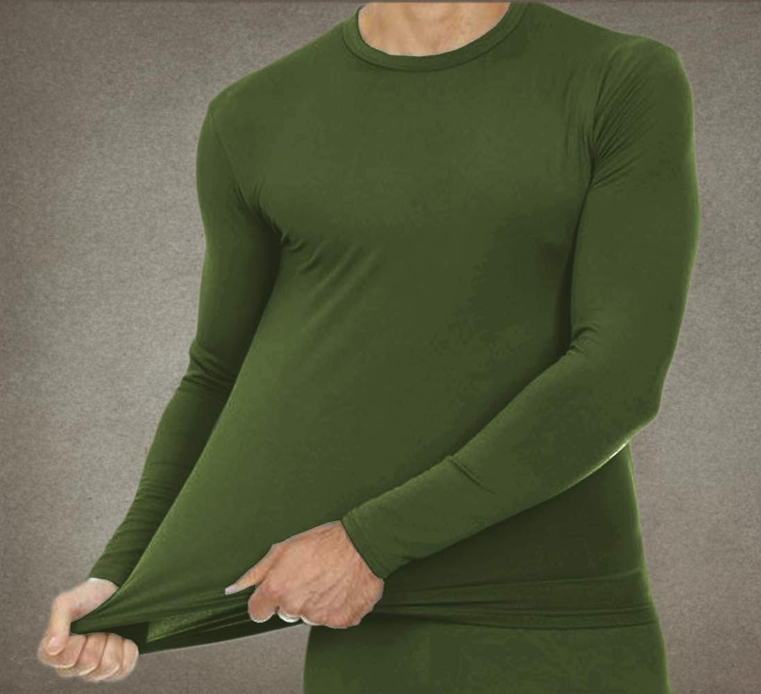 9M Mens Ultra Soft Thermal Shirt - Compression Baselayer Crew Neck Top - Fleece Lined Long Sleeve Underwear - Image 4