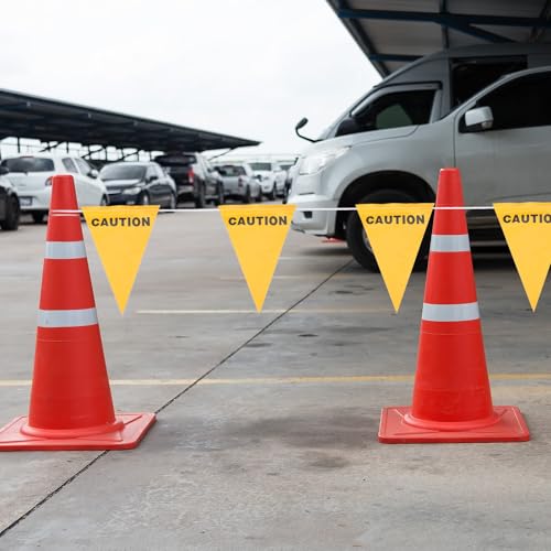 PATIKIL Bandeiras de bandeira de flâmula de 11,3 m, bandeira de aviso de cautela, sinais de barreira