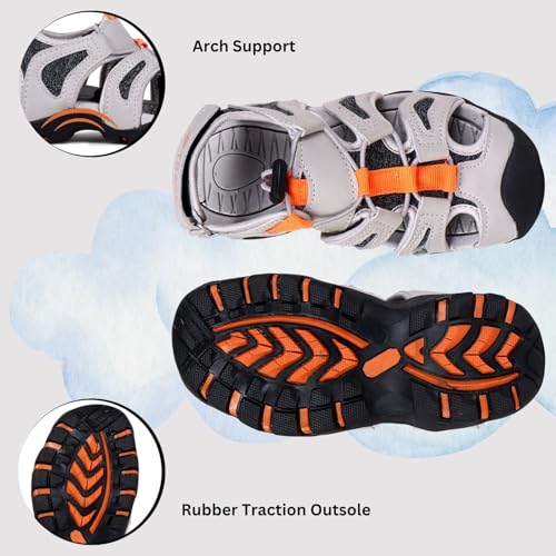 Image of TRASE Fisherman Sandals for Kids | Anti-Skid Comfortable Footwear for Boys | Adjustable Hook and Loop Closure | Flexible & Lightweight with Toe Protection