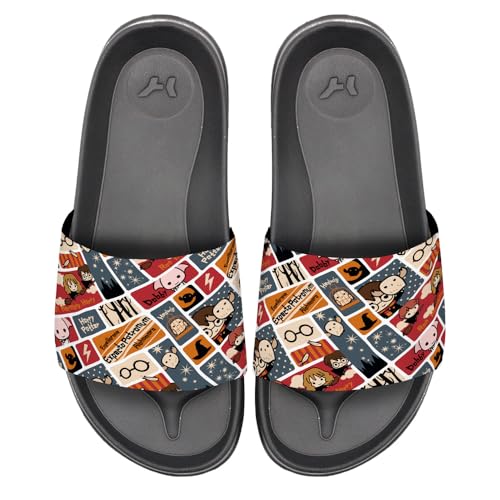 Harry Potter Cute Squares Unisex Adult Slides Adjustable Flip Flop Sandals Officially Licensed Hypd Slydr Switch™
