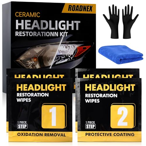 Headlight Restoration Kit, Ceramic Headlight Cleaner and Restorer Kit 2-Step...