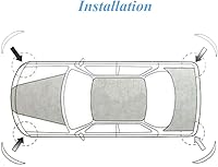 Vista 4 de Paquete de 2, protector universal de goma anticolisión para parachoques de esquina de automóvil, antiarañazos, tiras adhesivas (negro)