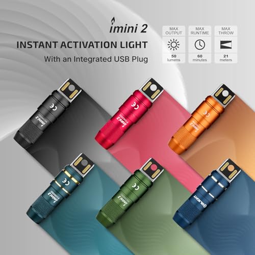 Image of OLIGHT IMINI 2 EDC Rechargeable Keychain Flashlight, 50 Lumens Compact and Portable Mini LED Keyring Lights with Built-in Battery Ideal for Everyday Carry and Emergencies (Midnight Blue)
