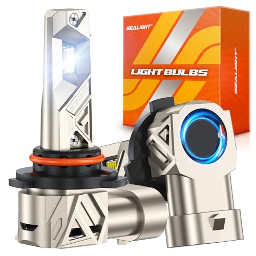 Image of SEALIGHT HB4 9006 Bulbs, 40000LM per Set, 6500K Plug and Play 9006 Fog Lights, Off-Road Use, Automotive Headlight Bulb Retainers Pack of 2
