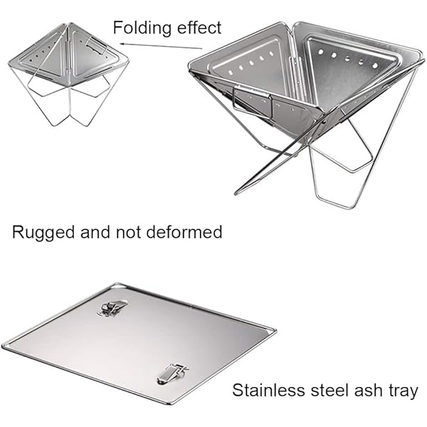 JHLXYXMY Stainless Steel Barbecue Grill Portable Foldable Barbecue Grill Outdoor Multifunctional Barbecue Grill Smoked Charcoal Grill Desktop Barbecue Grill - Image 3