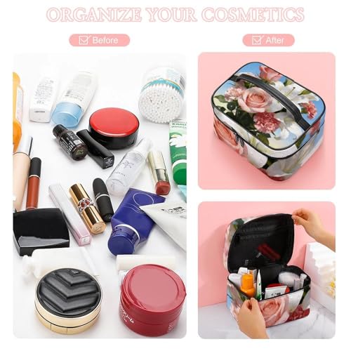Bolsa de maquillaje impermeable con cremallera para evitar derrames 7