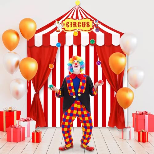 Set 4 piezas fondos para fiesta carnaval circense miniatura 5