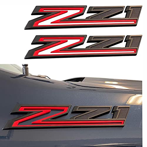 2pack 2019-2026 OEM Z71 Emblems Side Left & Right Badges Compatible with Silverado Tahoe Suburban 84632695 (Gloss Black Red)