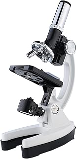 HUIOP Microscope Set with Accessories Kit 100X-1200X Children Kids Students All-Metal Microscope Biology Biological Science Scientific Lab Experiment Microorganism Microscopic Magnifier