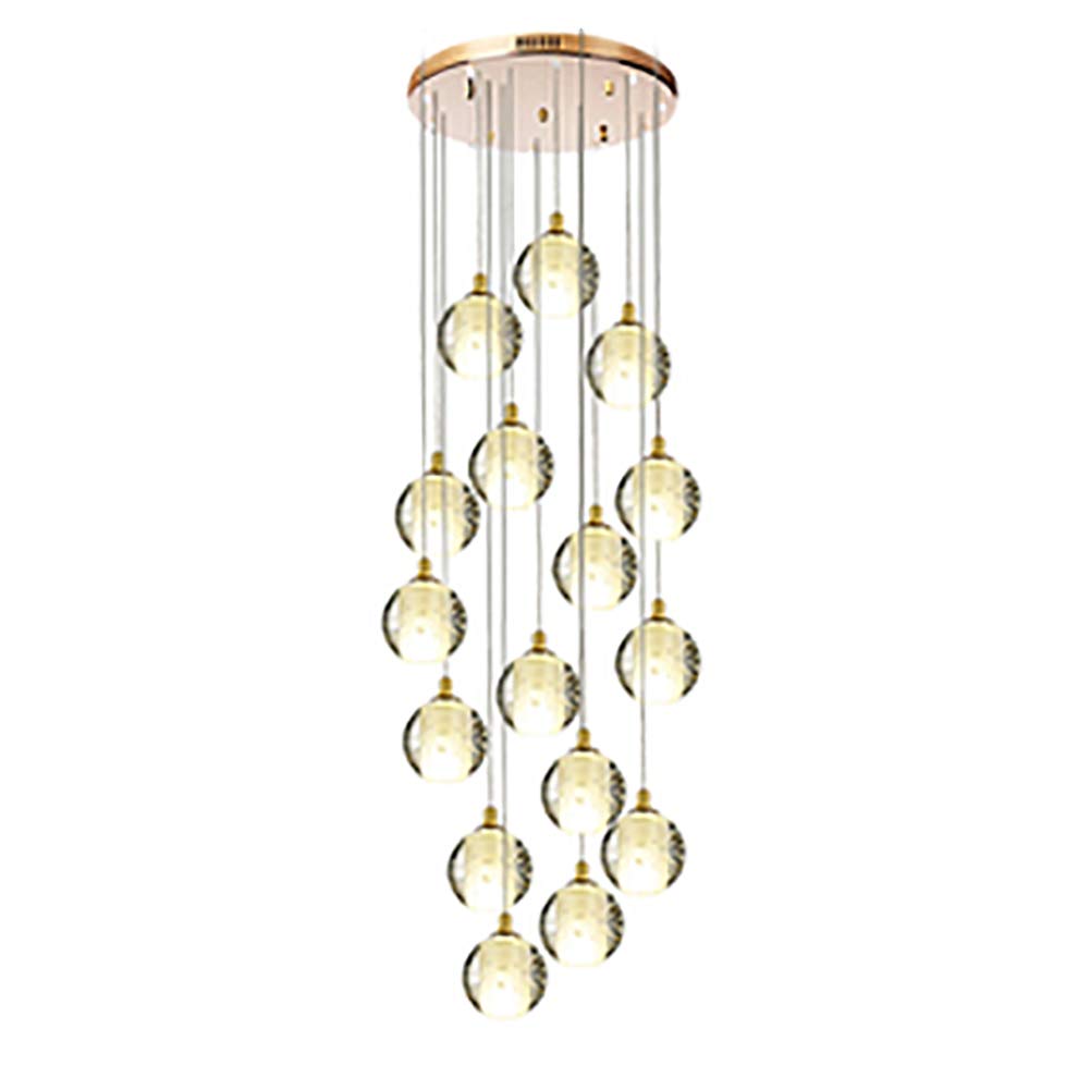 PCXEHUYP Stairs Long Chandeliers,Spiral Staircase Cluster Chandelier Ceiling Light Fixture for Hotel Living Room Home Bar, K9 Crystal Spiral Chandelier-Silver misalmed Arrang(12)
