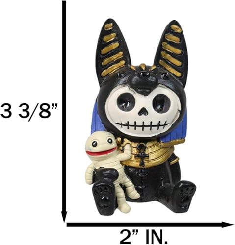 Miniatura 7 de Ebros Furrybones - Figura egipcia de Dios del Más Allá de Anubis, pequeña de 3.25 pulgadas, huesos peludos, esqueleto, monstruo, decoración