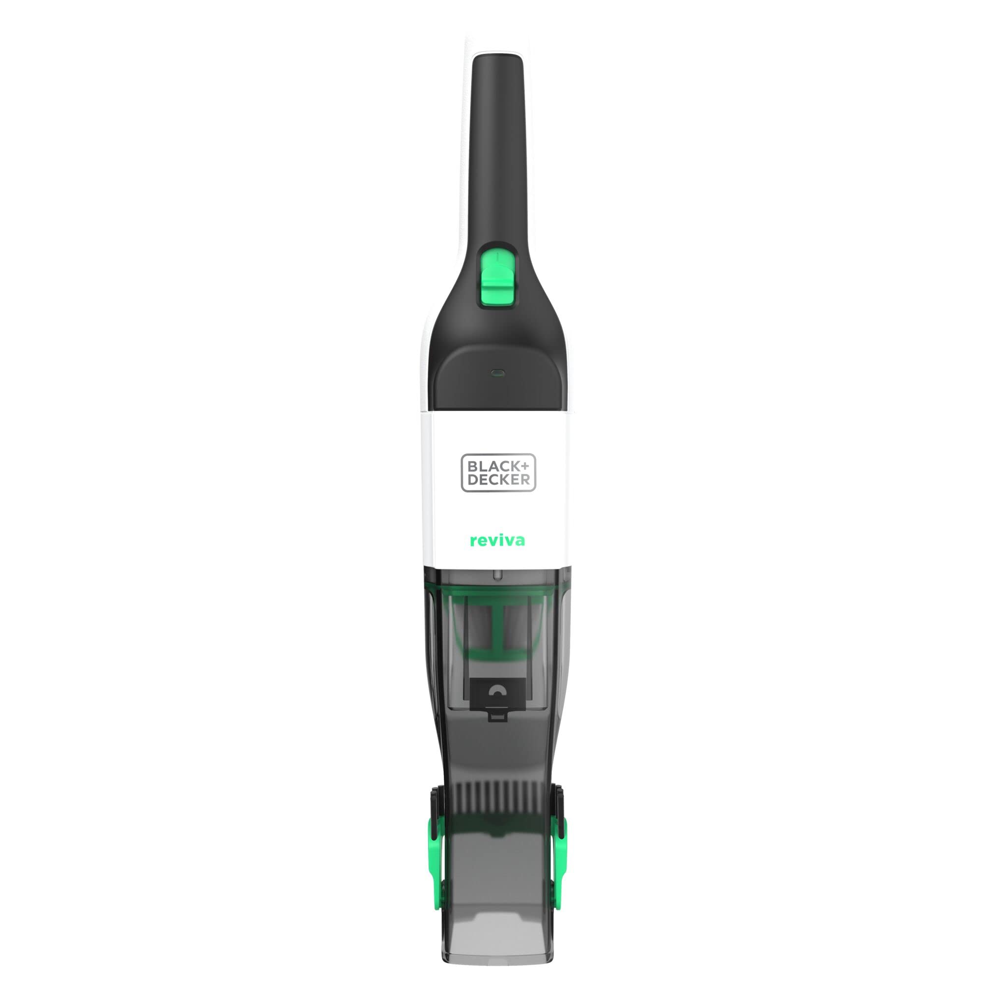 Black+Decker REVHV8CA-QW Aspirabriciole Manuale REVIVA 7.2 V, Bianco e Verde