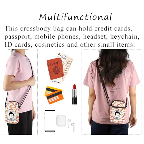PLITI Comedy TV Show Inspired Gift Ron Swanson Gift Give Me All The Bacon & Eggs You Have Funny Ron Quotes Crossbody Bag4