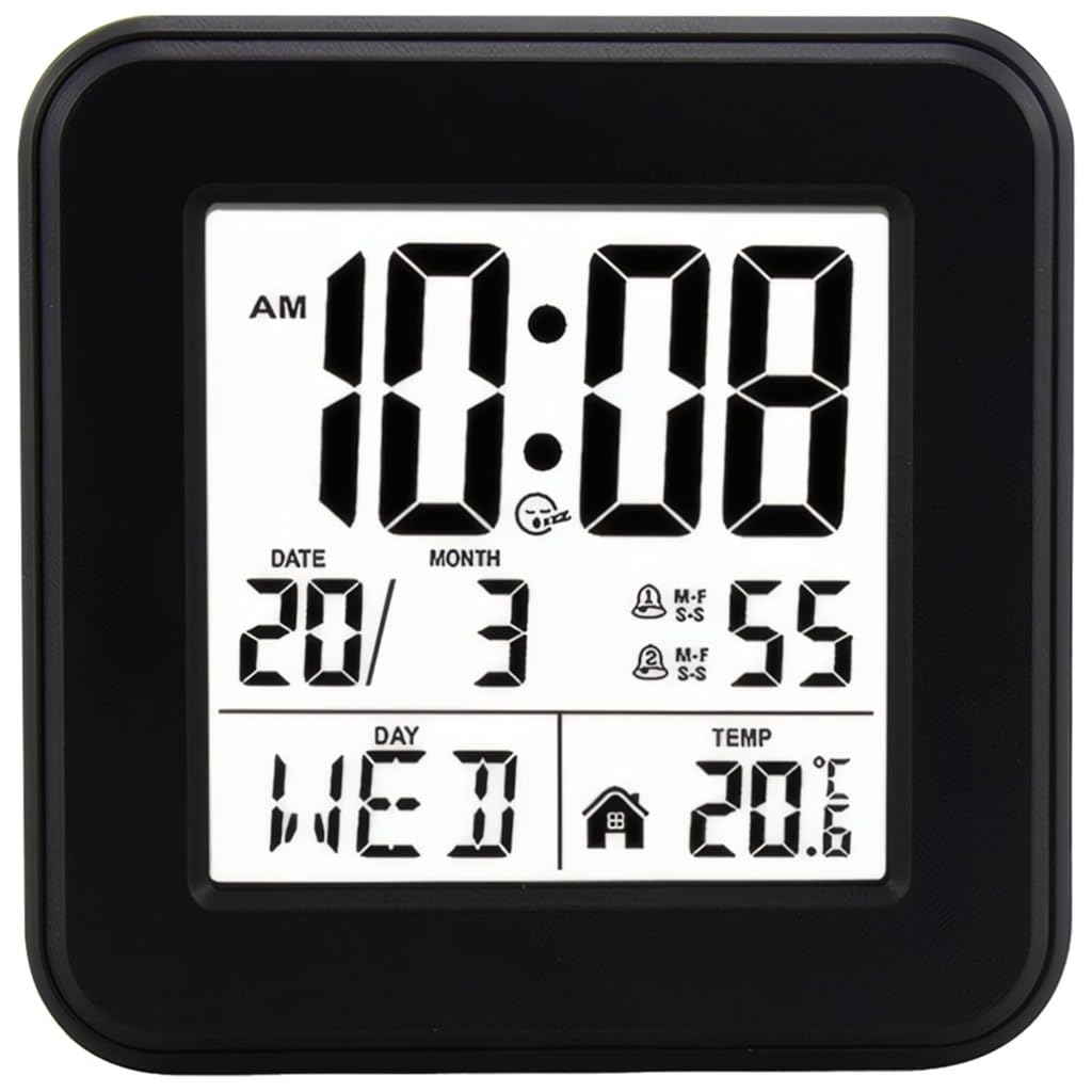 Reloj despertador para estudiantes con temperatura de cabecera y encendido por voz en la cama