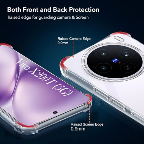 Image of Jkobi Shockproof Crystal-Clear Back Cover for Vivo X200T (Anti Yellow Case | Drop & Camera Protection | Hard Polycarbonate)