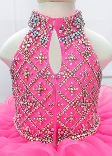 Baby Girl's Short Halter Cupcake Pageant Dresses Princess Birthday Party Tutu Ball Gowns PT1044