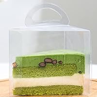 Vista 1 de Paquete de 50 recipientes de plástico para rebanadas de pastel con tapas, contenedor portátil transparente de cúpula mediana con bisagras